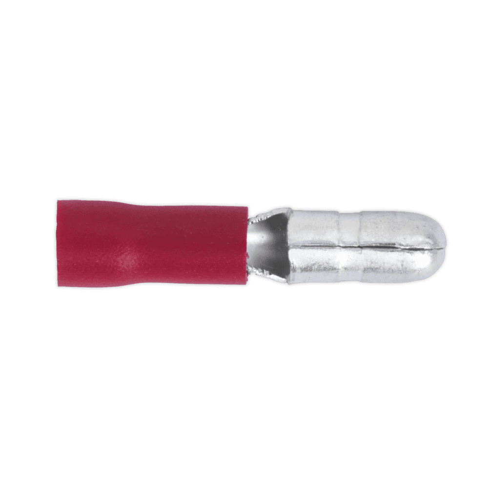 Sealey Male Bullet Terminal 4mm, Red - Pack of 100 Model No-20160