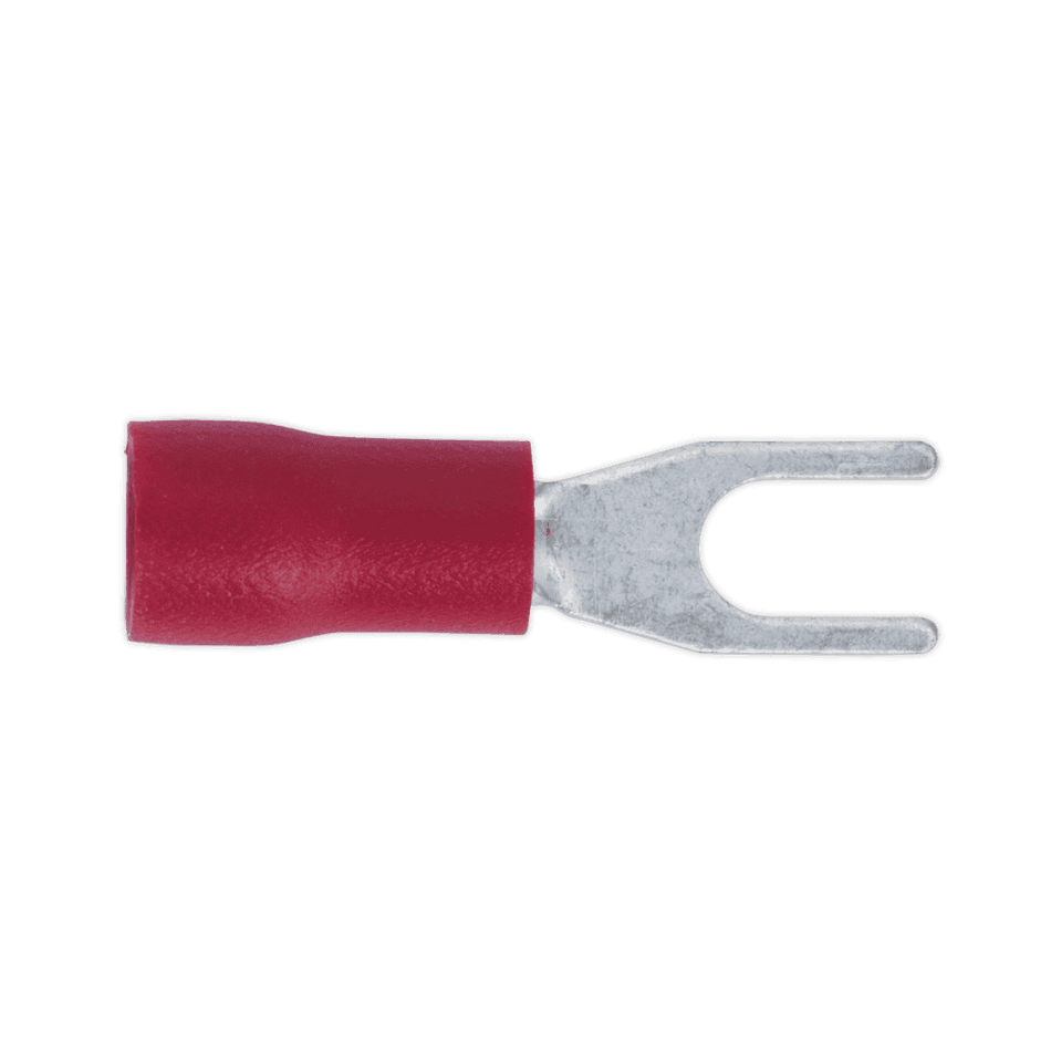 Sealey Easy-Entry Fork Terminal 3.7mm (4BA) Red Pack of 100 Model No-20162