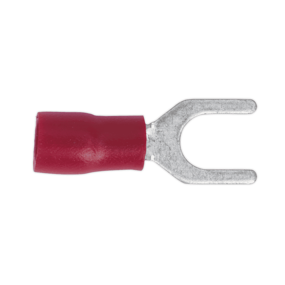 Sealey Easy-Entry Fork Terminal 5.3mm (2BA), Red - Pack of 100 Model No-20163
