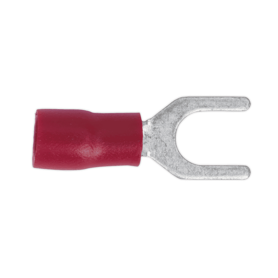 Sealey Easy-Entry Fork Terminal 5.3mm (2BA) Red Pack of 100 Model No-20163