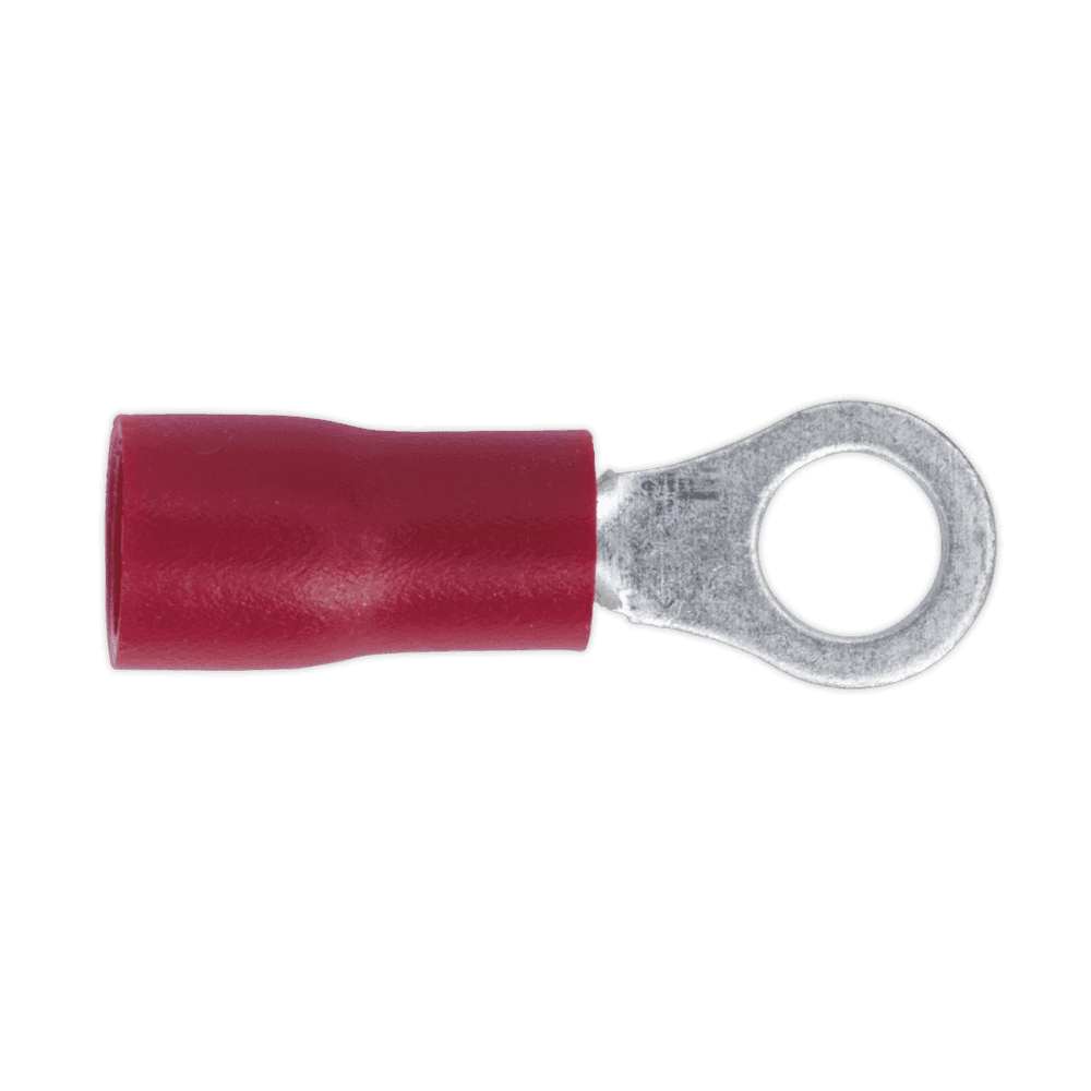 Sealey Easy-Entry Ring Terminal 4.3mm (4BA), Red - Pack of 100 Model No-20173