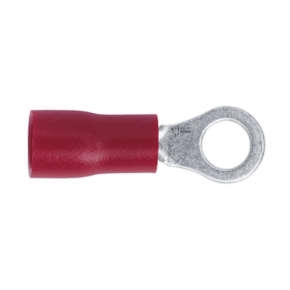 Sealey Easy-Entry Ring Terminal 4.3mm (4BA) Red Pack of 100 Model No-20173
