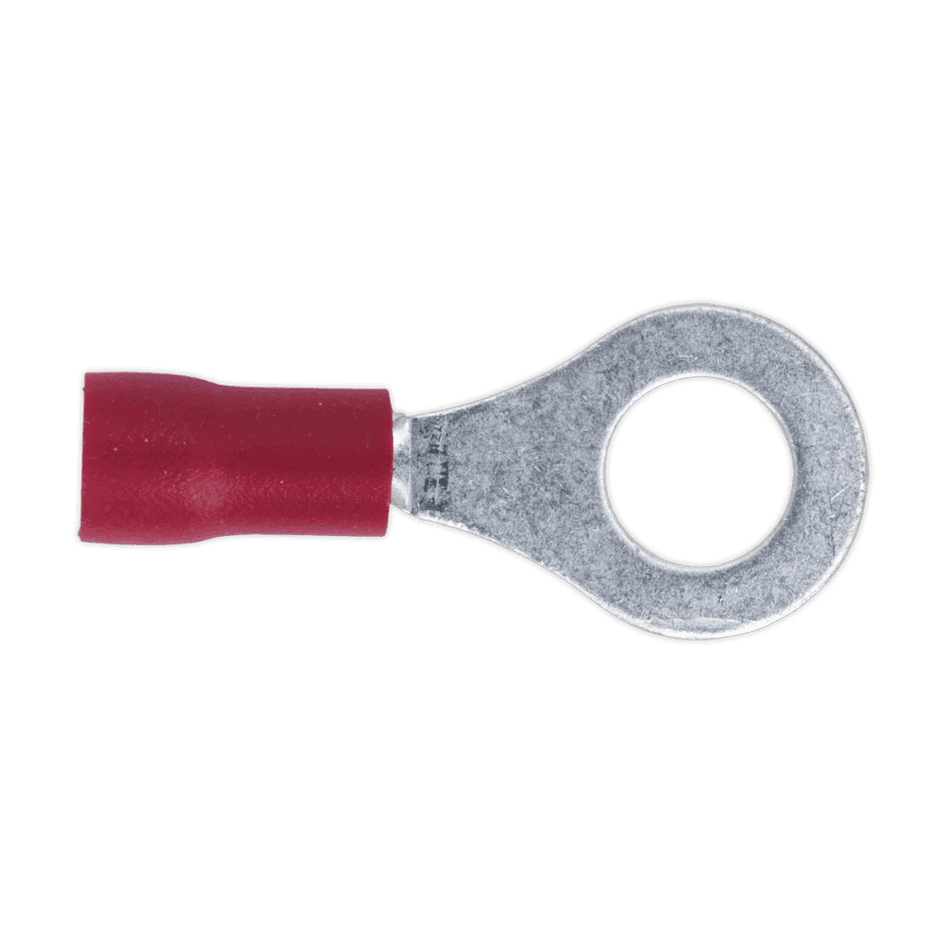 Sealey Easy-Entry Ring Terminal 6.4mm (1/4") Red Pack of 100 Model No-20175