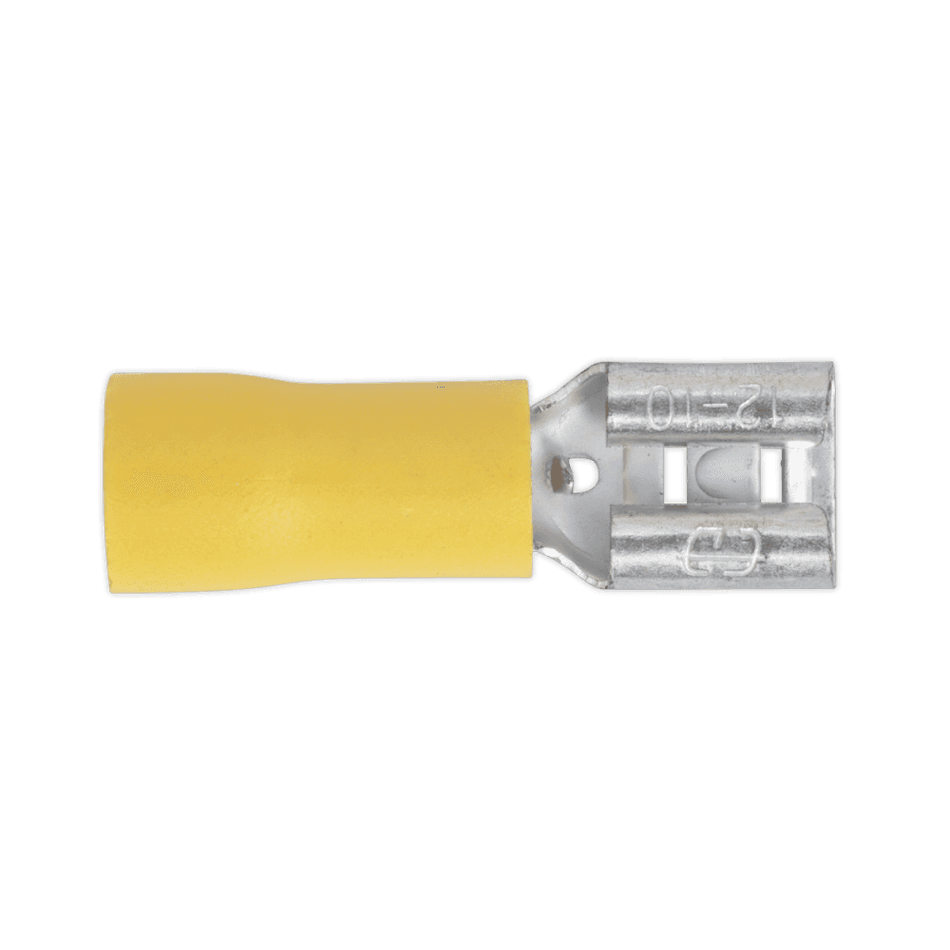 Sealey Push-On Terminal 6.3mm Female Yellow Pack of 100 Model No-20183