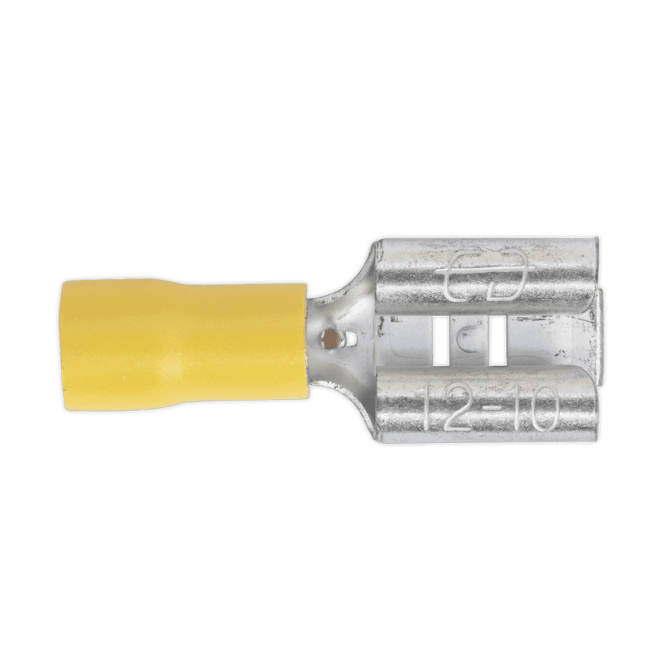 Sealey Push-On Terminal 9.5mm Female Yellow Pack of 100 Model No-20184