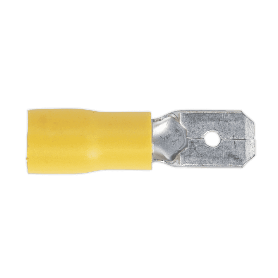Sealey Push-On Terminal 6.3mm Male Yellow Pack of 100 Model No-20185
