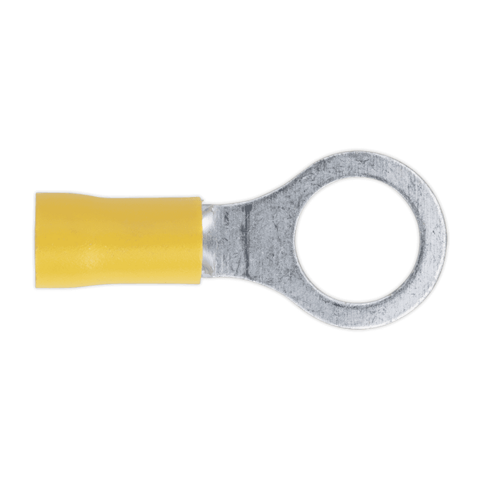 Sealey Easy-Entry Ring Terminal 10.5mm (3/8") Yellow Pack of 100 Model No-20186