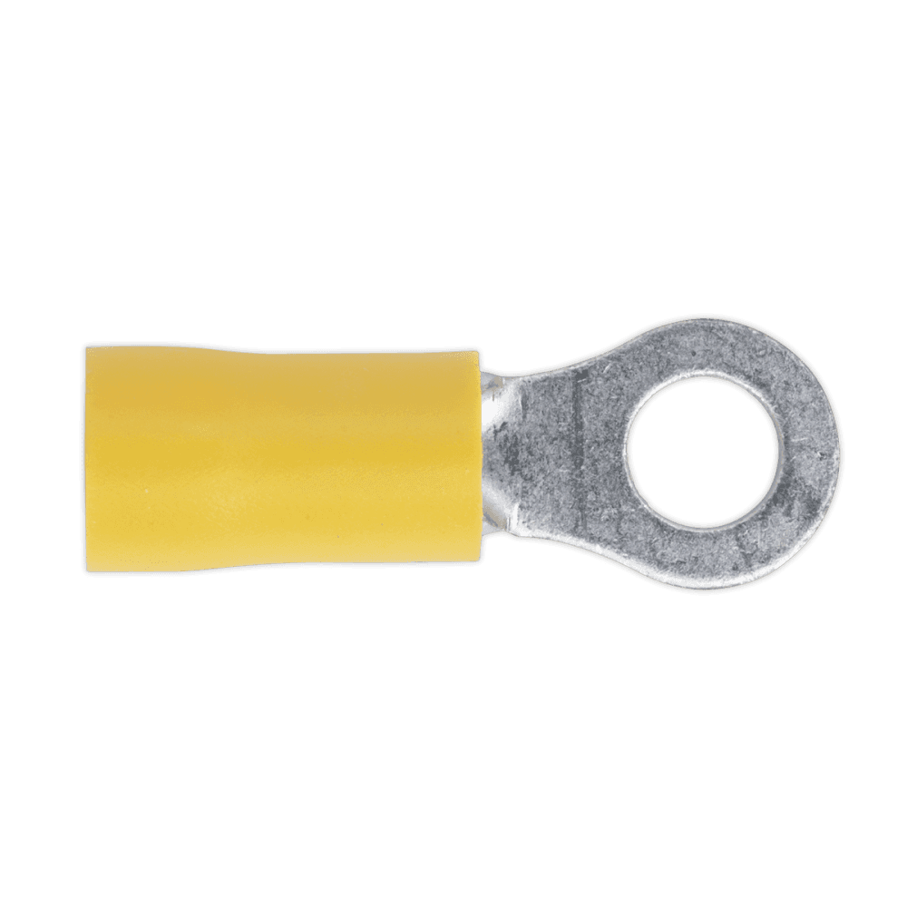 Sealey Easy-Entry Ring Terminal 5.3mm (2BA), Yellow - Pack of 100 Model No-20188