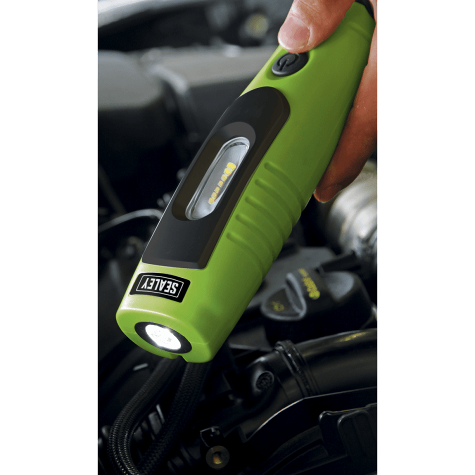 Sealey Rechargeable 360Ã‡Ã· Inspection Lamp 7 SMD + 3W LED Green Lithium-ion Model No-20223