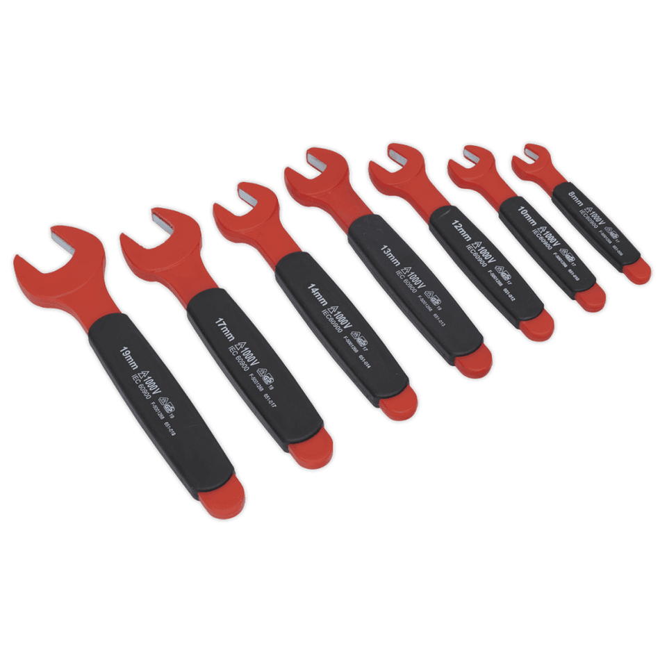 Sealey Insulated Open End Spanner Set 7pc VDE Approved Model No-20234