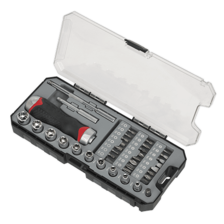 Sealey Fine Tooth Ratchet Screwdriver & Accessory Set 38pc Model No-20247