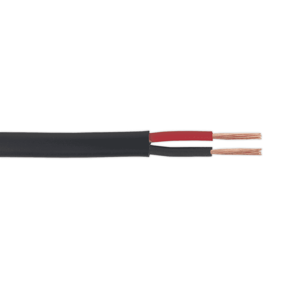 Sealey 8.75A Thick Wall Flat Twin Automotive Cable 30m - Black Model No-20275