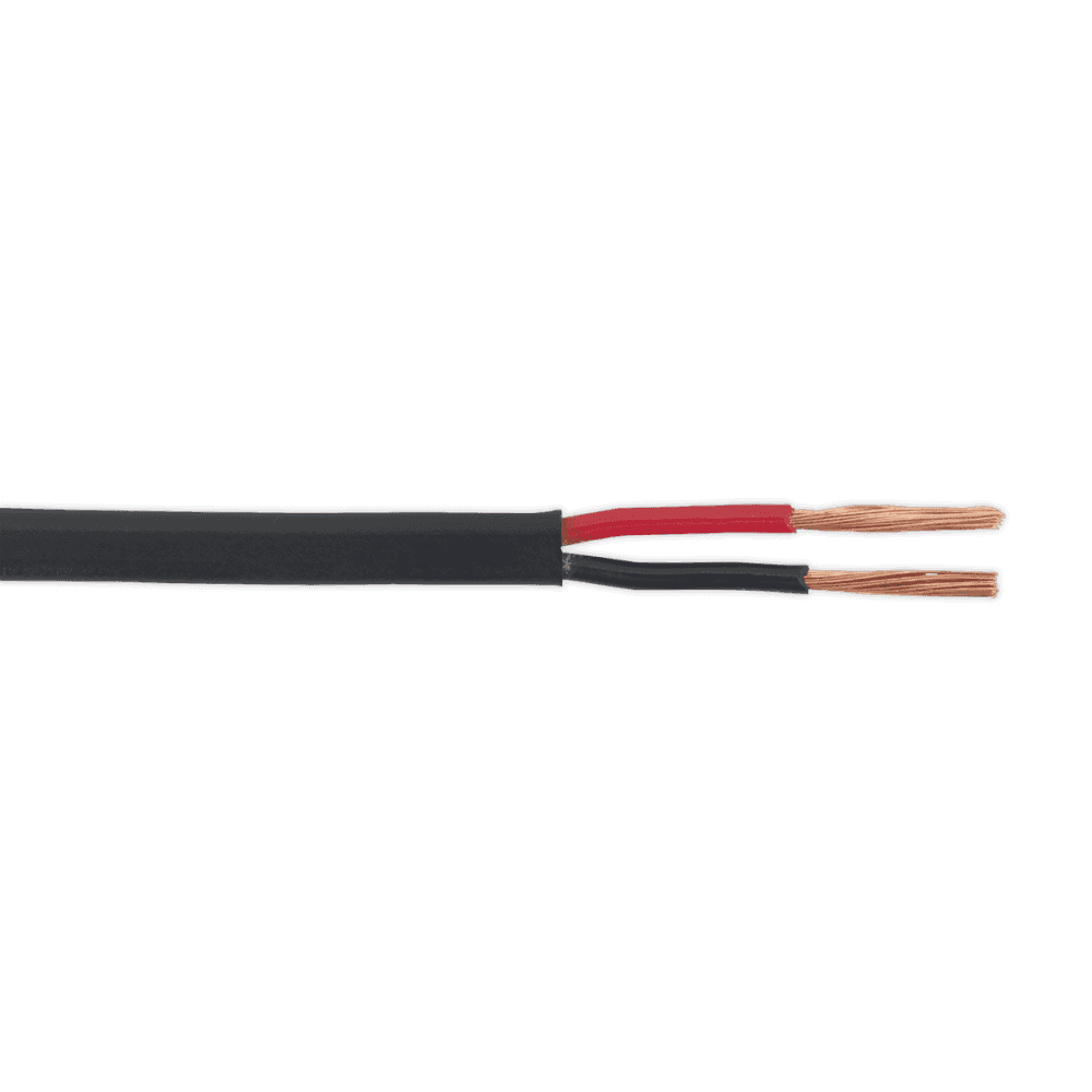 Sealey Thin Wall Flat Automotive Cable Twin 2 x 1mm² 32/0.20mm 30m - Black Model No-20277