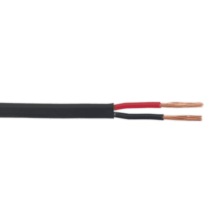 Sealey Thin Wall Flat Automotive Cable Twin 2 x 1mm² 32/0.20mm 30m - Black Model No-20277