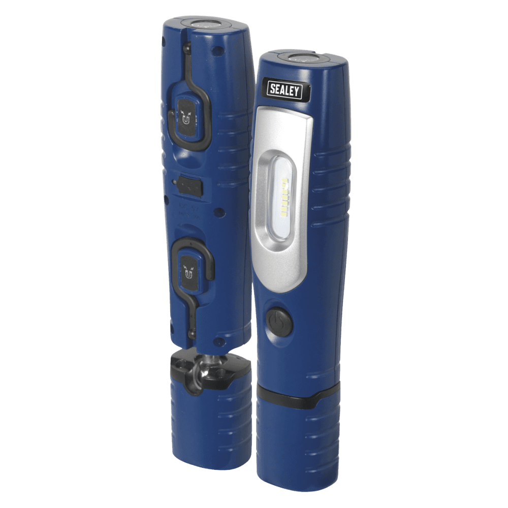 Sealey Rechargeable 360Ã‡Ã· Inspection Lamp 7 SMD + 3W LED Blue Lithium-ion Model No-20316