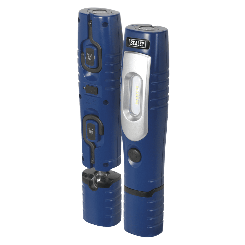 Sealey Rechargeable 360Ã‡Ã· Inspection Lamp 7 SMD + 3W LED Blue Lithium-ion Model No-20316