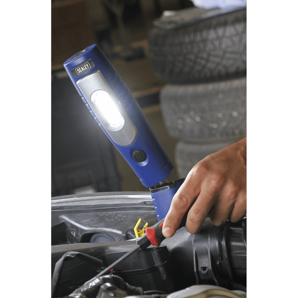 Sealey Rechargeable 360Ã‡Ã· Inspection Lamp 7 SMD + 3W LED Blue Lithium-ion Model No-20316