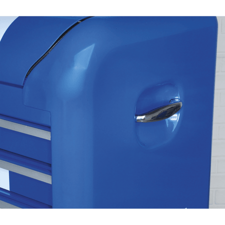 Sealey Topchest 4 Drawer Retro Style - Blue with White Stripe Model No-20336