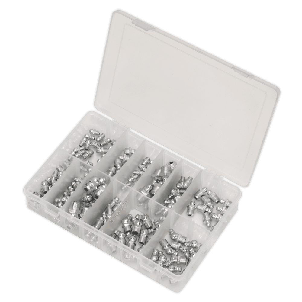 Sealey Metric/BSP/UNF Grease Nipple Assortment 130pc Model No-20342