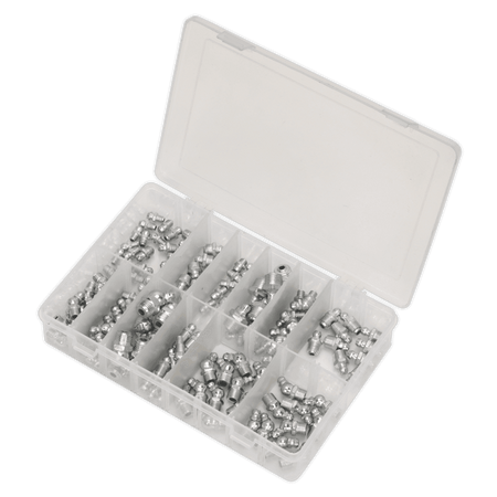 Sealey Metric/BSP/UNF Grease Nipple Assortment 130pc Model No-20342