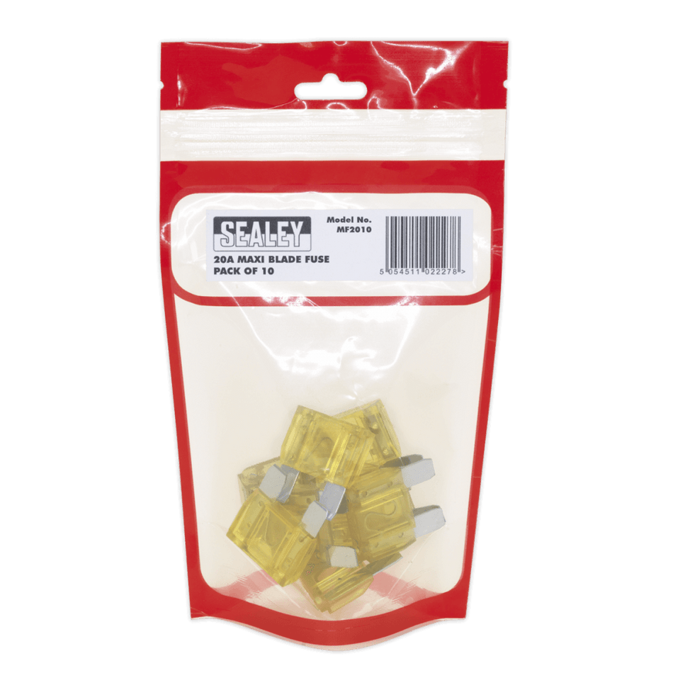 Sealey Automotive MAXI Blade Fuse 20A Pack of 10 Model No-20343