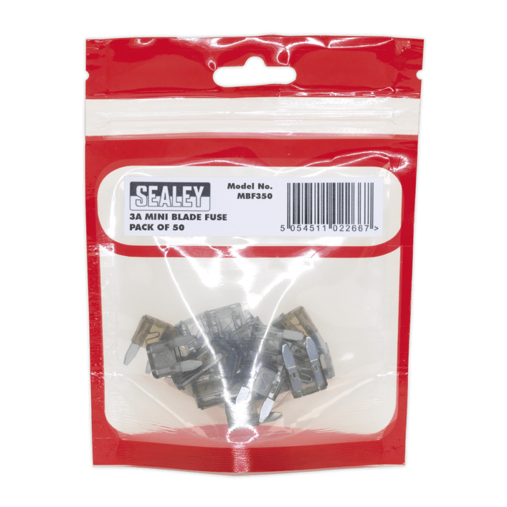 Sealey Automotive MINI Blade Fuse 3A Pack of 50 Model No-20351