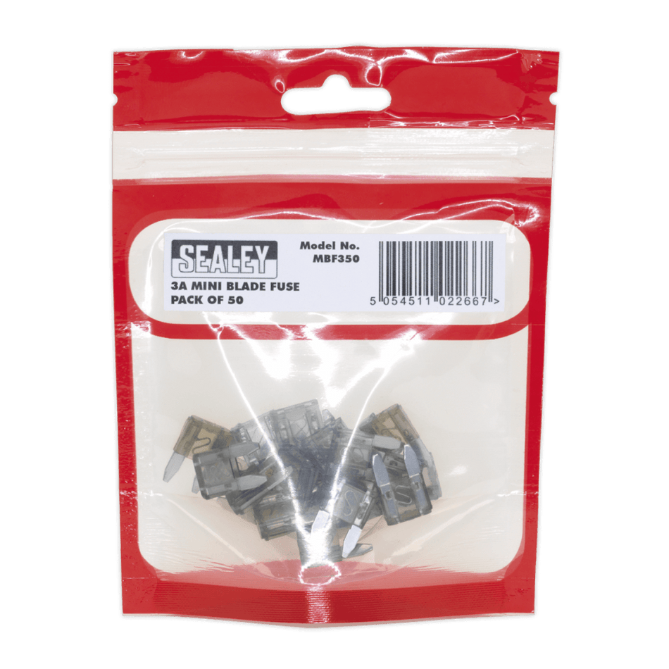 Sealey Automotive MINI Blade Fuse 3A Pack of 50 Model No-20351