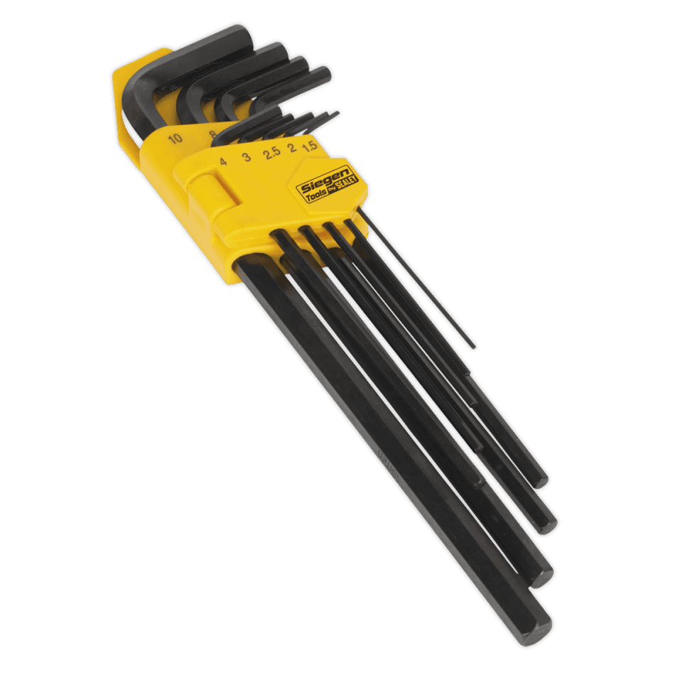 Sealey Hex Key Set 9pc Extra-Long Metric Model No-20378
