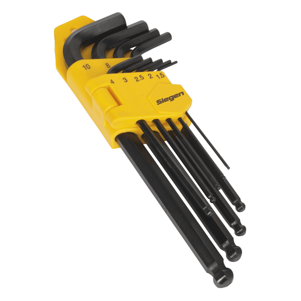 Sealey Siegen Long Ball-End Hex Key Set 9pc Model No-20380