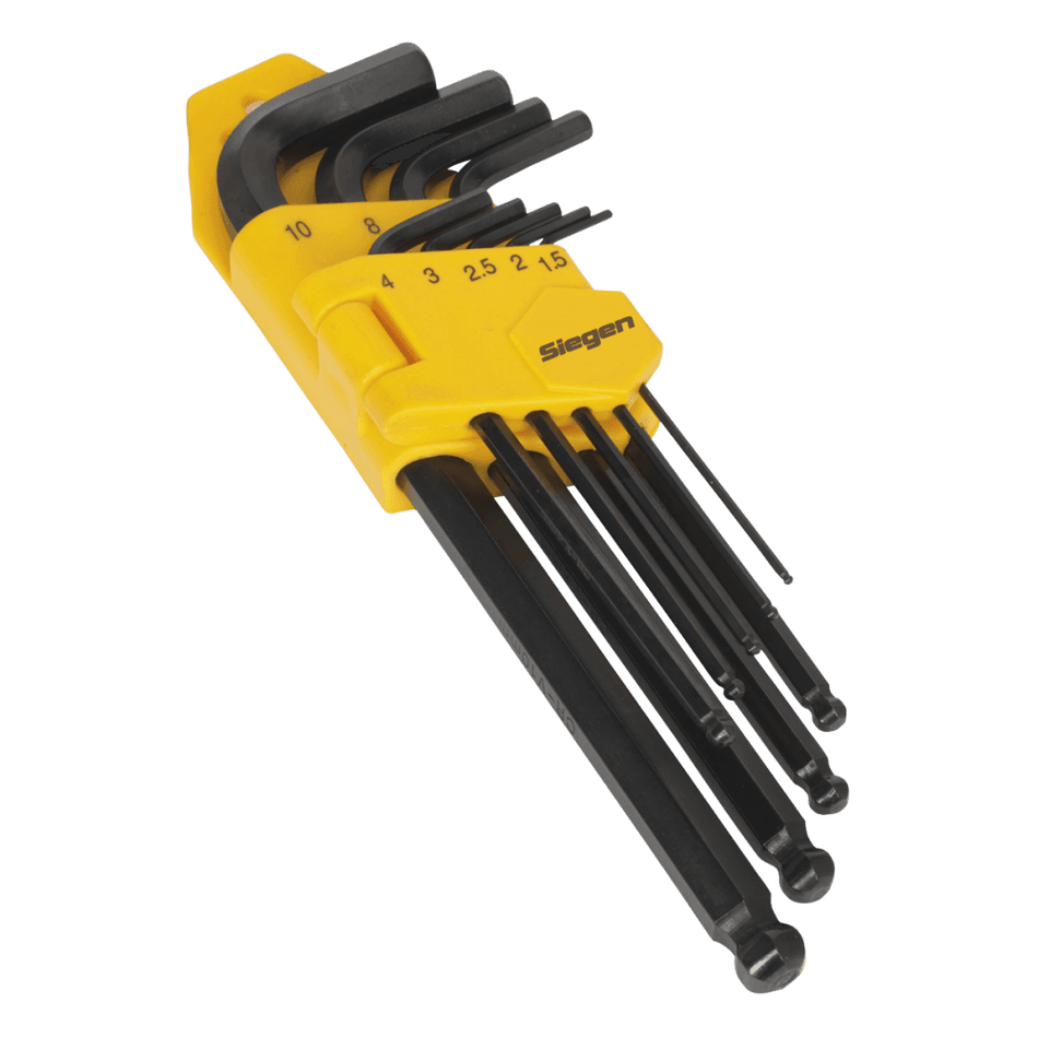 Sealey Ball-End Hex Key Set 9pc Long Metric Model No-20380