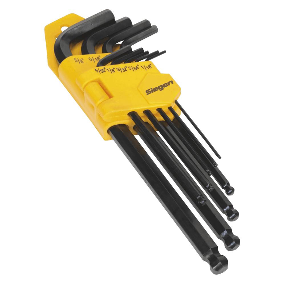 Sealey Siegen Imperial Long Ball-End Hex Key Set 9pc Model No-20389