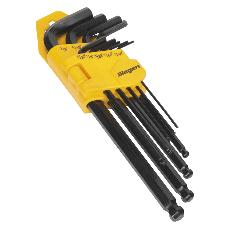 Sealey Ball-End Hex Key Set 9pc Long Imperial Model No-20389