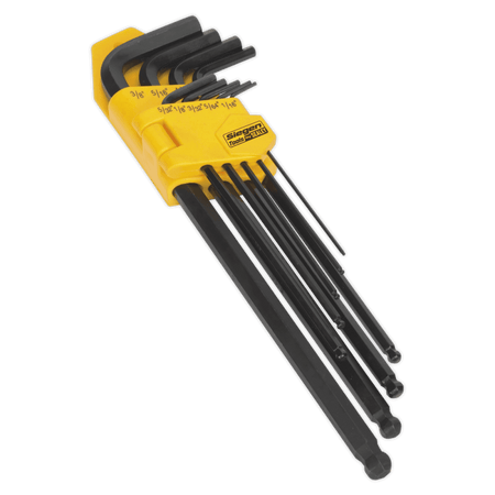 Sealey Siegen Imperial Extra-Long Ball-End Hex Key Set 9pc Model No-20390
