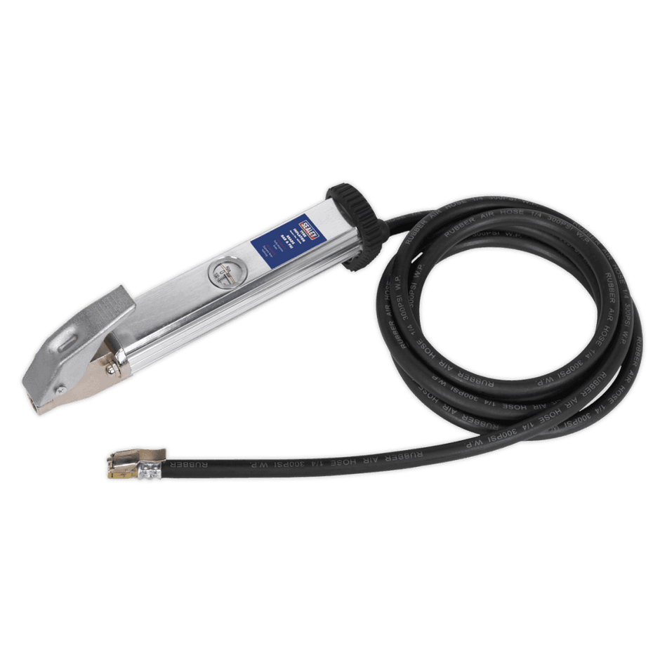 Sealey Tyre Inflator with 2.75mtr Hose & Clip-On Connector Model No-20403
