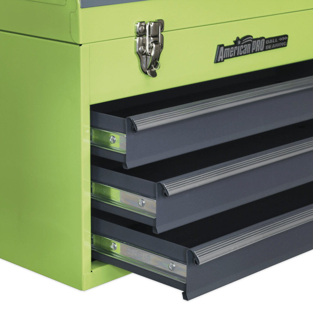 Sealey Tool Chest 3 Drawer Portable with Ball Bearing Runners - Hi-Vis Green Model No-20409