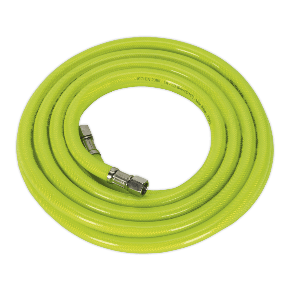 Sealey Air Hose High Visibility 5mtr x 8mm with 1/4"BSP Unions Model No-20423