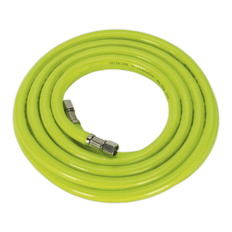 Sealey Air Hose High Visibility 5mtr x 8mm with 1/4"BSP Unions Model No-20423