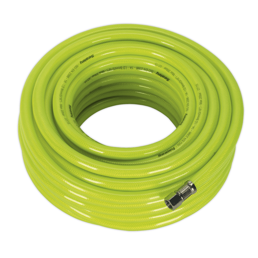 Sealey Air Hose High Visibility 20mtr x 8mm with 1/4"BSP Unions Model No-20425