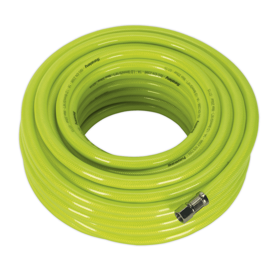 Sealey Air Hose High Visibility 20mtr x 8mm with 1/4"BSP Unions Model No-20425