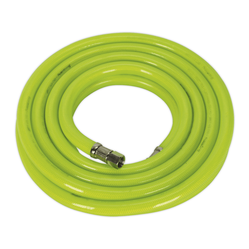 Sealey Air Hose High Visibility 5mtr x 10mm with 1/4"BSP Unions Model No-20426