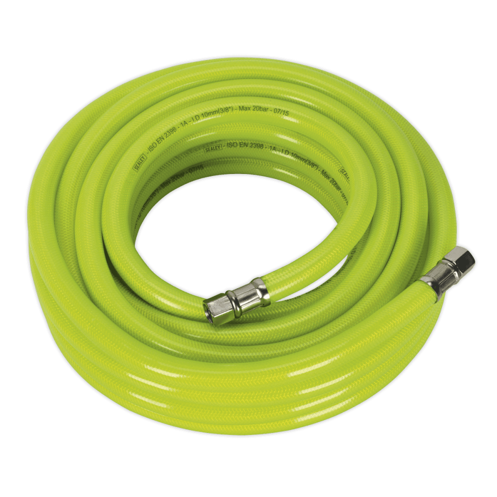 Sealey Air Hose High Visibility 10mtr x 10mm with 1/4"BSP Unions Model No-20427