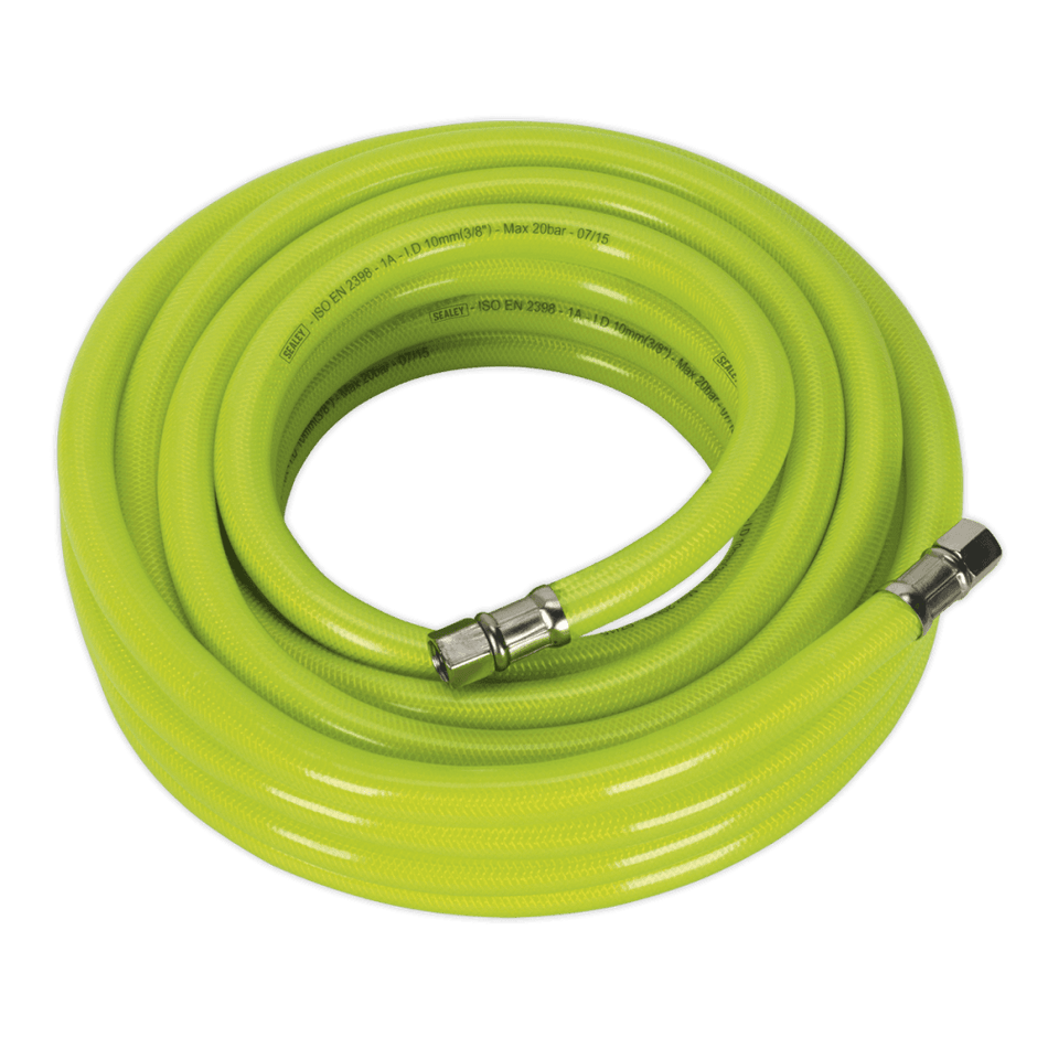 Sealey Air Hose High Visibility 10mtr x 10mm with 1/4"BSP Unions Model No-20427