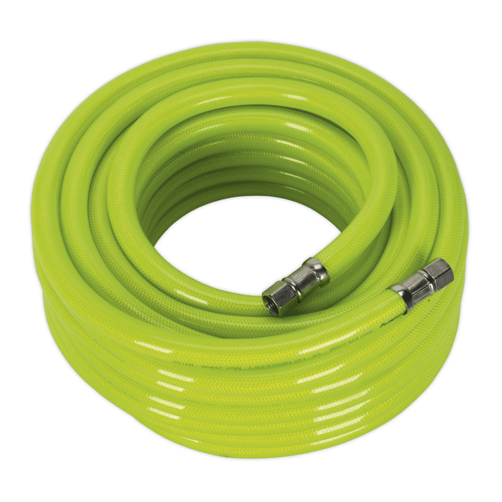 Sealey Air Hose High Visibility 15mtr x 10mm with 1/4"BSP Unions Model No-20428