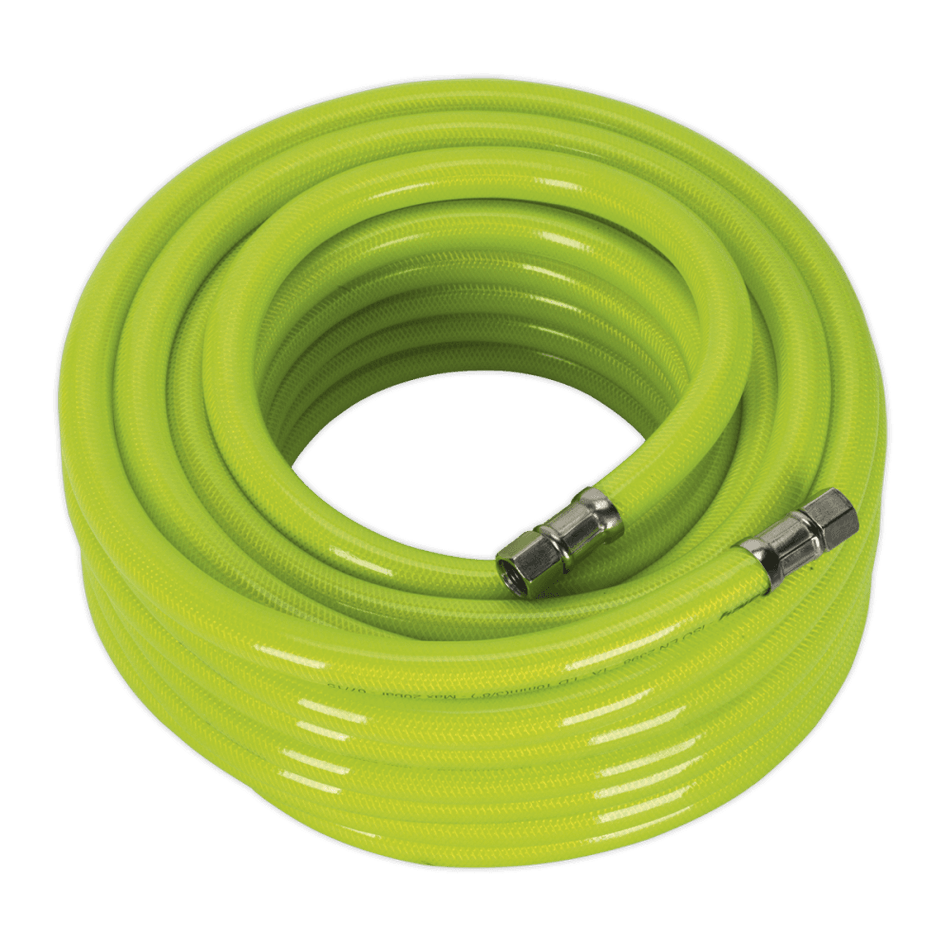 Sealey Air Hose High Visibility 15mtr x 10mm with 1/4"BSP Unions Model No-20428