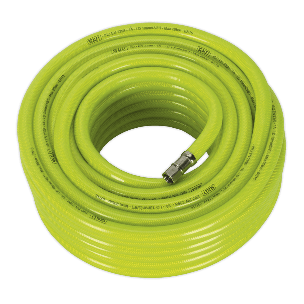 Sealey Air Hose High Visibility 20mtr x 10mm with 1/4"BSP Unions Model No-20429