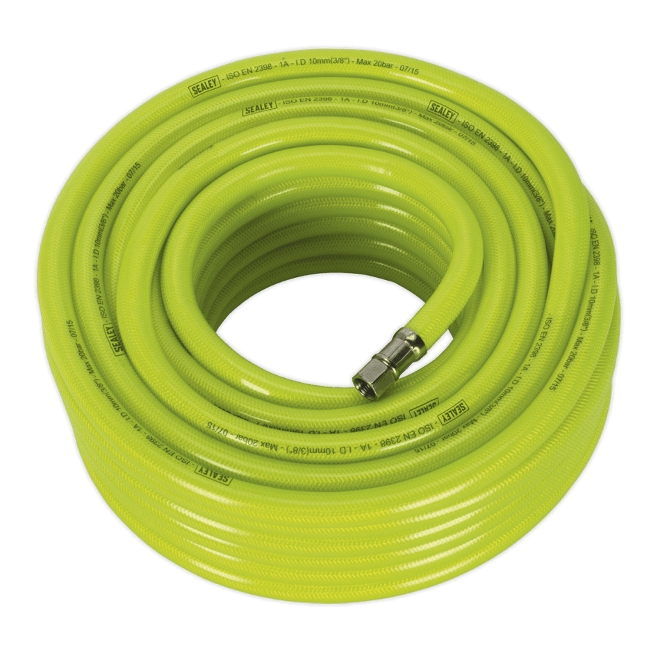 Sealey Air Hose High Visibility 20mtr x 10mm with 1/4"BSP Unions Model No-20429