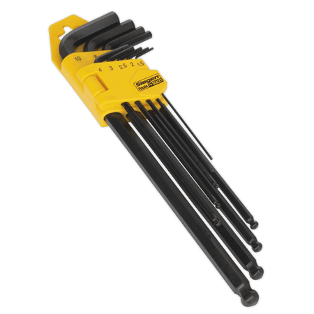 Sealey Siegen Extra-Long Ball-End Hex Key Set 9pc Model No-20430