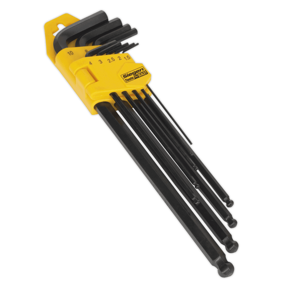 Sealey Ball-End Hex Key Set 9pc Extra-Long Metric Model No-20430