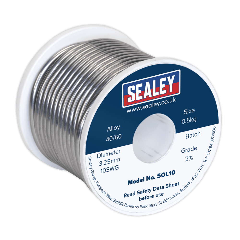 Sealey Solder Wire Quick Flow 3.25mm/10SWG 40/60 0.5kg Reel Model No-20452
