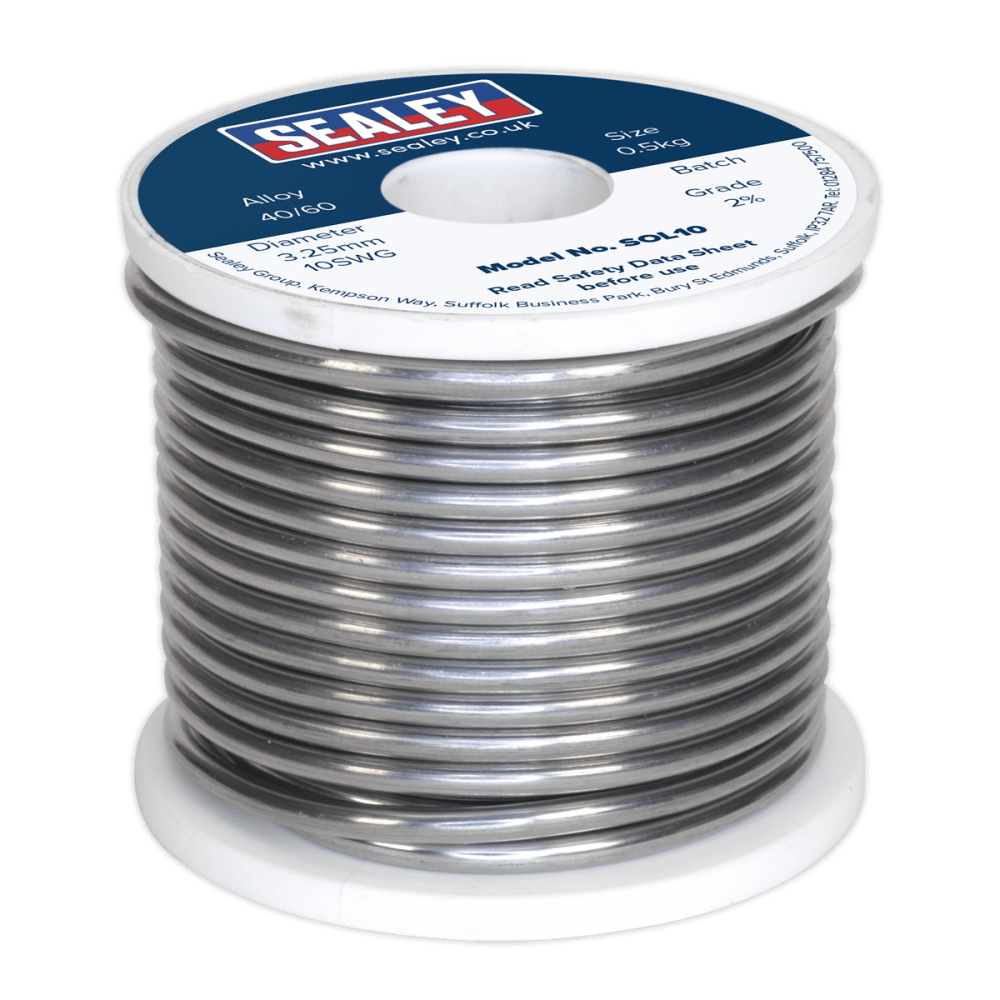 Sealey Solder Wire Quick Flow 3.25mm/10SWG 40/60 0.5kg Reel Model No-20452
